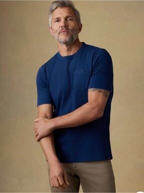 Faherty Short-Sleeve Indigo Pocket Tee - Deadstock Wash
